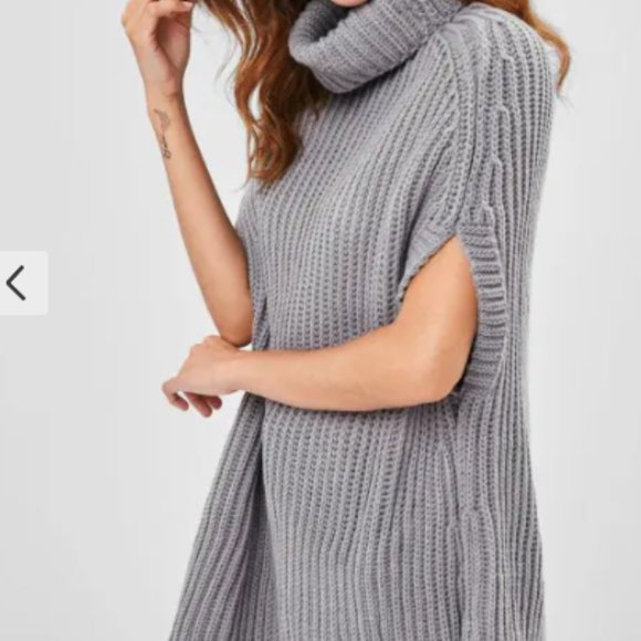 Cape Turtleneck Sweater - Gray - Picture 2 of 5